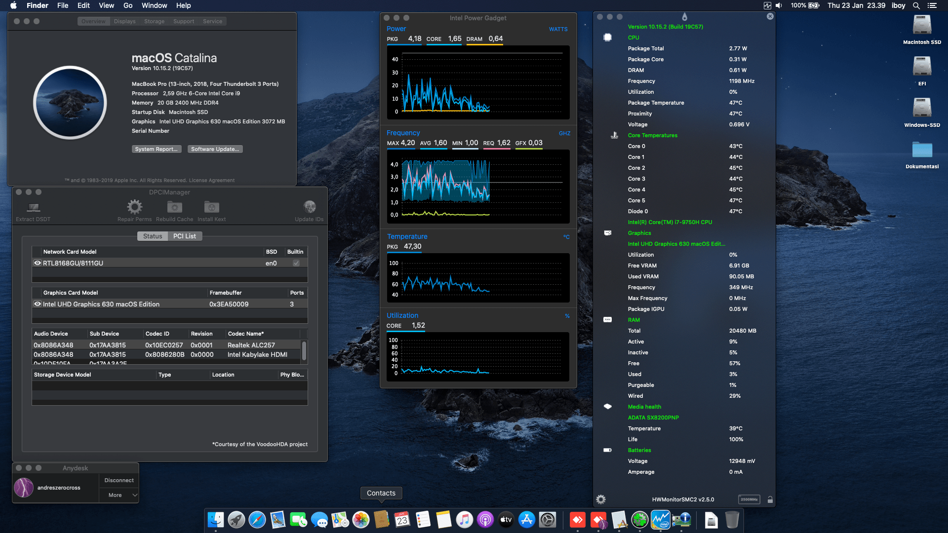 Success Hackintosh macOS Catalina 10.15.2 Build 19C57 at Lenovo Ideapad L340 Gaming